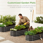 Best Choice Products 4x2x1ft Outdoor Metal Raised Garden Bed Outdoor, Oval Deep Root Planter Box for Vegetables, Flowers, & Herbs, 51 Gallon Capacity, Rubber Edge Guard, 100% Non-Toxic - Charcoal - Image 3