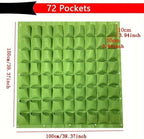 Vertical Wall Planter Bags - Premium Felt Hanging Garden Water-Preserving Back | Auto Drain | 2-81 Pockets | Herbs/Flowers (Green,72 Pocket) - Image 2