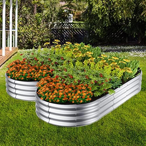 Winpull Raised Garden Bed Kit, 4x2x1 ft Galvanized Planter Box Outdoor with Safety Edging, Large Metal Raised Beds for Gardening Vegetables Flower Herb (Classic Silver) - Image 6