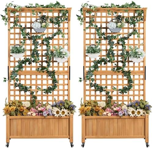 Yaheetech Planter Box with Trellis Raised Garden Bed for Climbing Plants by Yaheetech