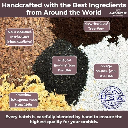 GARDENWISE Orchid Potting Mix – Orchid Bark, Sphagnum Moss, Tree Fern & Perlite for Repotting Phalaenopsis Orchids, Indoor Plants, Orchid Soil Medium – Sustrato para Orquídeas (10 Quart) - Image 2