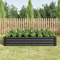 Metal Raised Garden Bed for Outdoor Vegetable & Flower Gardening: 7.6x3.7ft Large Galvanized Steel Planter Box, Easy Assembly Deep Root Garden Beds for Backyard, Patio (Black with 6x3x1ft) by Unknown