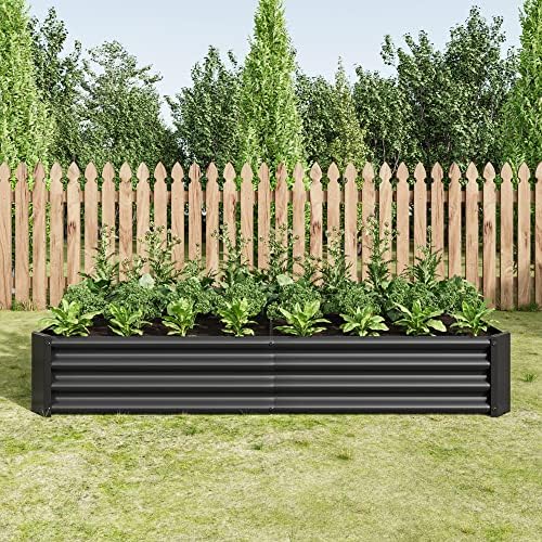 6x3x1 ft Metal Raised Garden Bed Outdoor, Galvanized Steel Rectangle Planter Box for Vegetables, Flowers & Herbs, Corrugated Raised Bed with Open Bottom, Rustproof & Easy Assembly by FoinFun