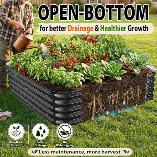 16.5" Deep Raised Garden Bed 4x4 ft for Vegetables, Herbs & Flowers - Image 6