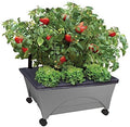 Emsco Group City Picker Raised Bed Grow Box – Self Watering and Improved Aeration – Mobile Unit with Casters - Slate by EmscoGroup