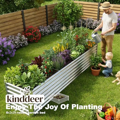 8x2x2ft Raised Garden Bed Kit, Galvanized Planter Garden Boxes Outdoor, Metal Raised Garden Beds for Vegetables,Fruits, Flower,Silver - Image 3