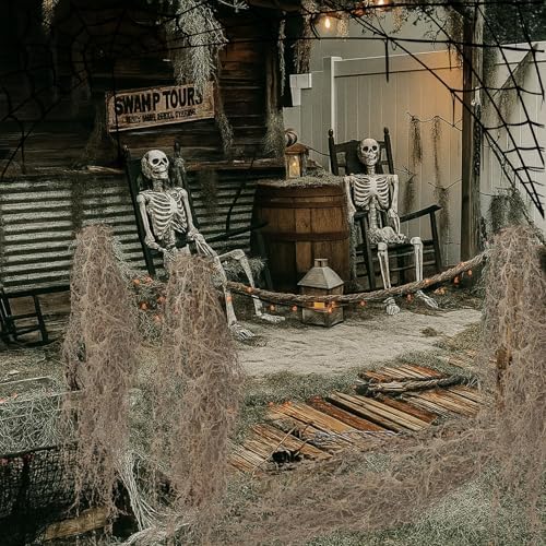 Giegxin Spanish Moss 41'' Fake Hanging Succulents Faux Moss Artificial Succulent Plants Vines Hanging Plants Swamp Decoration Potted Artificial Garland(Brown,24 Pack) - Image 3