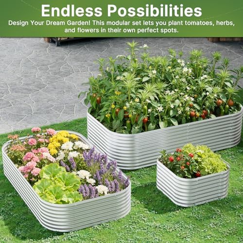 4 PCS 4x2ft Galvanized Raised Garden Bed Outdoor, Metal Garden Bed for Vegetables, Above Ground Garden Box for Flower, Steel Raised Beds for Gardening - Image 7