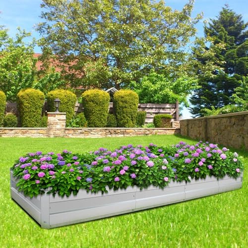 Galvanized Raised Garden Bed for Vegetables Flowers Herbs, Tall Metal Raised Garden Bed Kit with Garden Tools, Gloves, Plant Labels,10.9 * 3 * 1 FT,Silver - Image 7