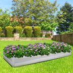 Rectangular Galvanized Raised Garden Beds Outdoor for Planting Vegetables Flowers Herb,10.9 * 3 * 1 FT,Silver - Image 7
