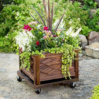 DeVaultEnterprises 16" Square Rolling Plant Caddy, Heavy Duty Plant Stand with Wheels, Indoor Outdoor Planter Base (2, Espresso) - Image 5