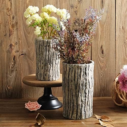 Faux Stakes Planter Sculpture Concrete Planter Tree Root Stump Flower Pot Driftwood Log Post Planter - Indoor Outdoor Cactus Succulent Snake Bamboo Plant Decorative Garden Windowsill - Image 4
