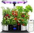 WiFi 12 Pods Hydroponics Growing System Indoor Garden with APP Controll and 3 Planting Modes, Up to 30", 48w 120 LED Light, Automatic Water-Adding, Fertilization, Timer, Silent Pump, GS1 Max by JustSmart