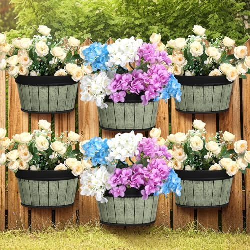 Layhit 6 Pcs Wall Hanging Planters, 10 Inches, Grey Green, Brown, Black by ShungLan