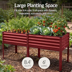 Best Choice Products 72x24x30in Non Toxic Galvanized Raised Garden Bed, Metal Elevated Planter Box, Vegetable Garden, 100% Non Toxic Materials - Royal Red - Image 4