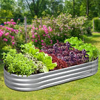 GADI Metal Raised Garden Bed 7×3ft Galvanized Planter Box for Vegetables, Flowers, Herbs, and Succulents, 2 Sets - Image 4