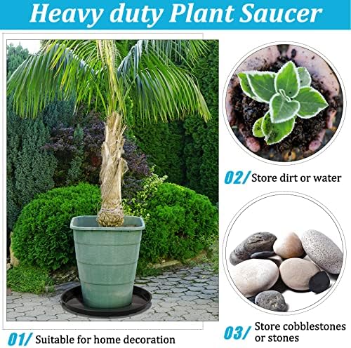 Eccliy 10 Packs 23 Inch Large Black Plant Saucers Plastic Trays - Image 5