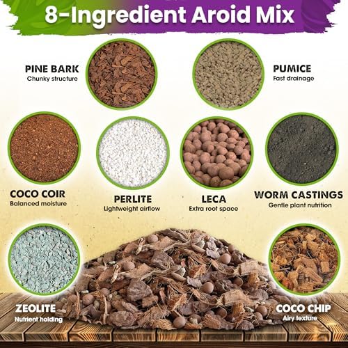 DUSPRO 8-in-1 Aroid Potting Mix, Pre-Mixed Chunky Soil, Airy Blend, 8 QT - Image 2