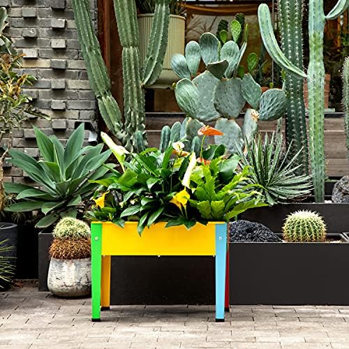 Raised Garden Bed With Legs, Galvanized Planter Box for Herbs and Vegetables (Multi-Colored) - Image 6