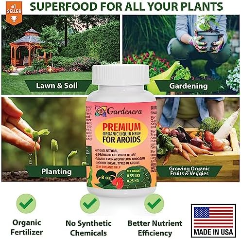 GARDENERA Premium Organic Seaweed & Kelp Superfood for AROID Plants - 32 oz - Liquid Kelp Fertilizer Concentrate (Makes 180 Gallons) - Image 6