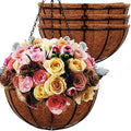 Hanging Planters Basket Outdoor Indoor(14 inch 4 Pack)-Coconut Coir Hanging Baskets for Plants Outdoor,Metal Wire Baskets with Coco Liner Window Box Planters, Hanging Flower Pots for Railings by ArtFamy