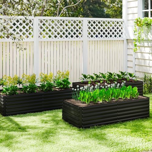 NAVINE 6x3x3ft Outdoor Metal Raised Garden Bed, Metal Planter Box, 2-Pack - Image 3