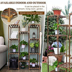 Uneedem Plant Stand Indoor Outdoor, 10 Tiered Plant Shelf Wood Plant Rack - Image 5