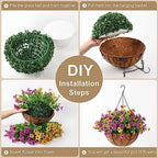 Artificial Hanging Flowers Basket for Outdoor, UV Resistant Plants Daisy - Image 3
