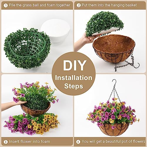 Artificial Hanging Flowers Basket for Outdoor, UV Resistant Plants Daisy - Image 3