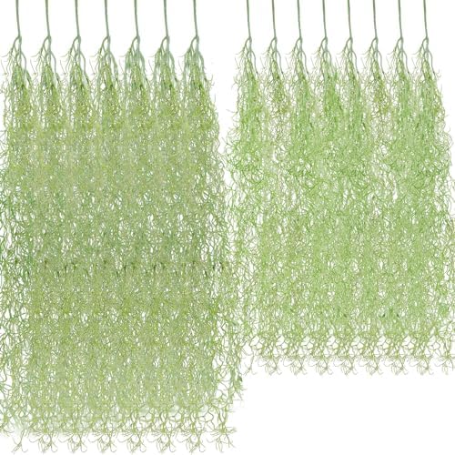 Cindeer 15 Pcs Spanish Moss Hanging Strands,33 Inch, 43 Inch,Green by Cindeer