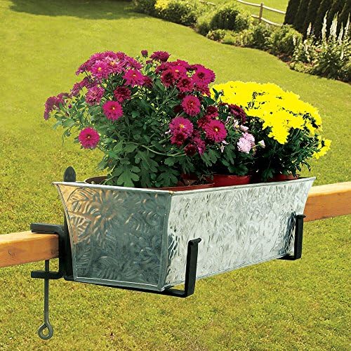 Achla Designs SFB-02C, 8 inch Railing clamp Window Flower Box Brackets, Black - Image 2