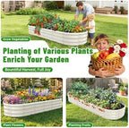 White Oval Raised Garden Bed / Galvanized Steel Planter Box,6 x 2 x 1FT - Image 7