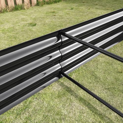 8x4x1ft Metal Raised Garden Bed, Rectangular Outdoor Planter Box for Vegetables, Flowers & Herbs, Large Deep Root Elevated Garden Bed for for Backyard (Black, 8x4x1ft) - Image 4
