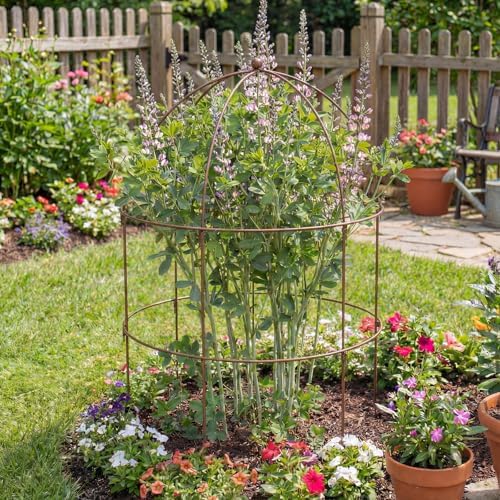 2 Pcs 36 × 28" Bronze Bird Cage Peony Climbing Plant Support Heavy Duty Metal Cage Large Plant Support Outdoor Garden Trellis for Peonies, Baptisia, Sedum & Other Perennials - Image 5