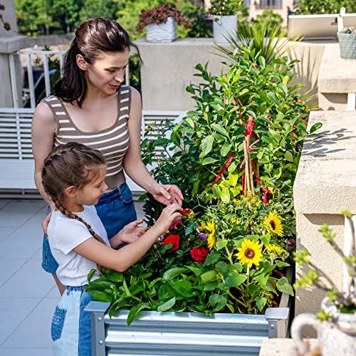 Land Guard Galvanized Raised Garden Bed with Legs, 48×24×32in Large Metal Elevated Raised Planter Box with Drainage Holes for Backyard, Patio, Balcony, 700lb Capacity - Image 6