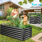 SEJOV 6x3x2ft Raised Garden Bed Kit, Galvanized Planter Raised Garden Boxes Outdoor, Deep Root Raised Planter w/Anti Cutting Strip, Large Metal Raised Garden Bed for Vegetables Flowers Herbs, Black - Image 3