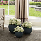 Kante Set of 3 Charcoal Concrete Bowl Planters 20" 15.7" 11.8" Dia - Image 5