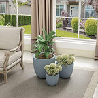Kante Set of 3 Blue Gray Concrete Bowl Planters 18" 14" 10" Dia - Image 4