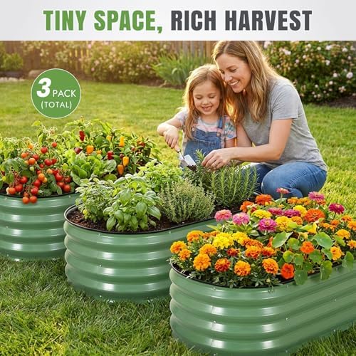INNO STAGE 3Pcs Galvanized Raised Garden Bed Kit, Outdoor Metal Planter Box - Image 2