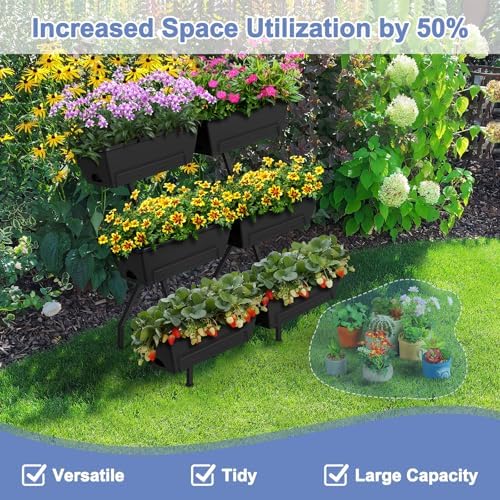 Raised Garden Beds Outdoor with Planter Boxes Vertical Raised Bed with Legs - Image 6