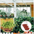 Xmas Green Hanging Planter Set, 3 Pieces PP and Iron for Outdoor Plants - Image 3