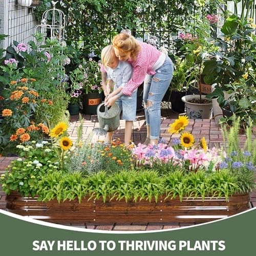1MORE Galvanized Raised Garden Bed Outdoor,Planter Bed 8x2x1ft,Grain,2-Pk - Image 6