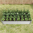 Metal Raised Garden Bed for Outdoor Vegetable & Flower Gardening: 7.6x3.7ft Large Galvanized Steel Planter Box, Easy Assembly Deep Root Garden Beds for Backyard, Patio (Silver with 6x3x1ft) by Unknown