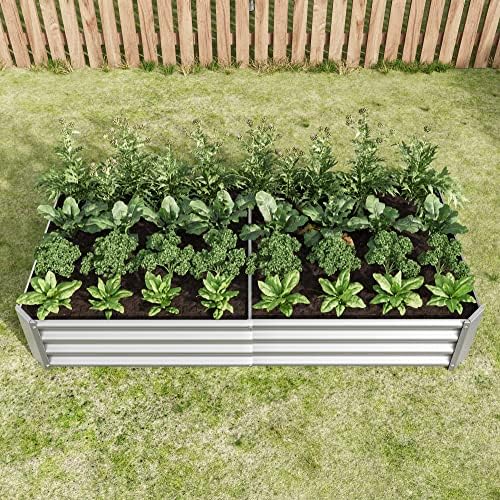 LifeSky Metal Raised Garden Bed for Backyard: 12-Inch Back-Saver Height for Pain-Free Planting - 6x3x1ft Rectangle Planter Box Holds 17 cu ft Soil - Durable Galvanized Steel Frame for Vegetables & Flo - Image 7