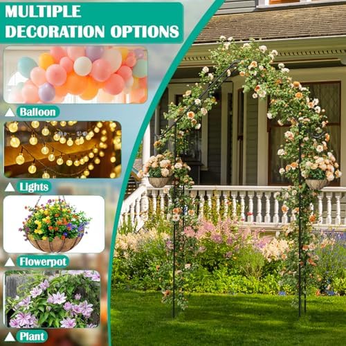 Garden Arch Arbor Trellis for Climbing Plants 8.5Ft Metal Arch Trellis - Image 4