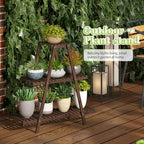BMOSU Plant Stand Bamboo for Indoor Outdoor Tiered Plant Shelf 8 Potted Flower Holder Ladder Rack Garden Balcony Living Room Patio(3 Tier Brown) - Image 3