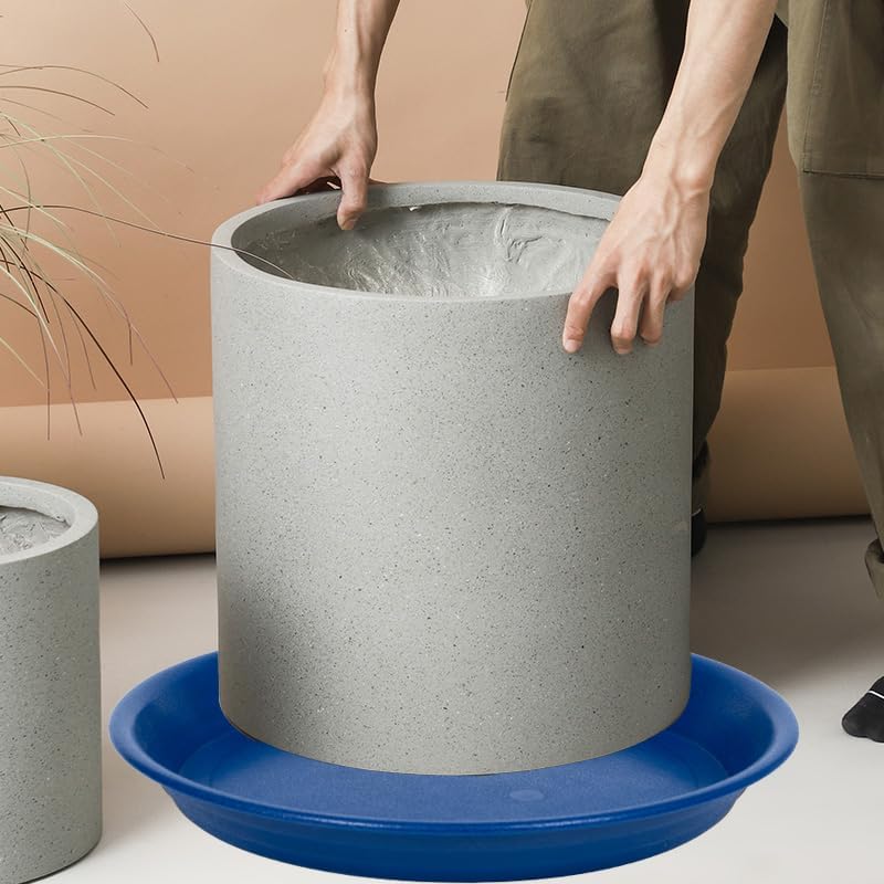 Plant Saucer Pot Tray 18 inch, 2 Packs Plastic Flower Planter Saucers and Drip Trays for Indoors Outdoors, Heavy Durable Plant Plate Water Catcher (Blue) - Image 3