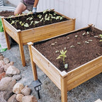 Backyard Expressions 48"x34" Raised Garden Bed - Elevated Wood Planter Box for Healthy Plant Growth, 440 lb Capacity - Natural Color - Image 4