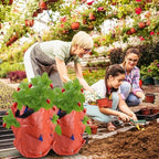 1pc Wall Hanging Plant Grow Bag Multi-Pockets Nursery Planter for Gardening Pe Aerial Strawberry Container Orange - Image 2
