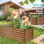 SEJOV 6x3x2ft Raised Garden Bed Kit, Galvanized Planter Raised Garden Boxes Outdoor, Deep Root Raised Planter w/Anti Cutting Strip, Large Metal Raised Garden Bed for Vegetables Flowers Herbs, Brown - Image 5